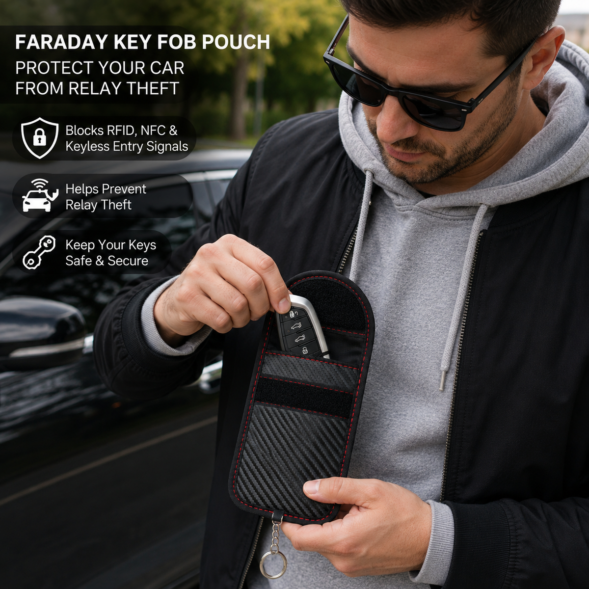 Faraday Key Fob Signal Blocker Bag